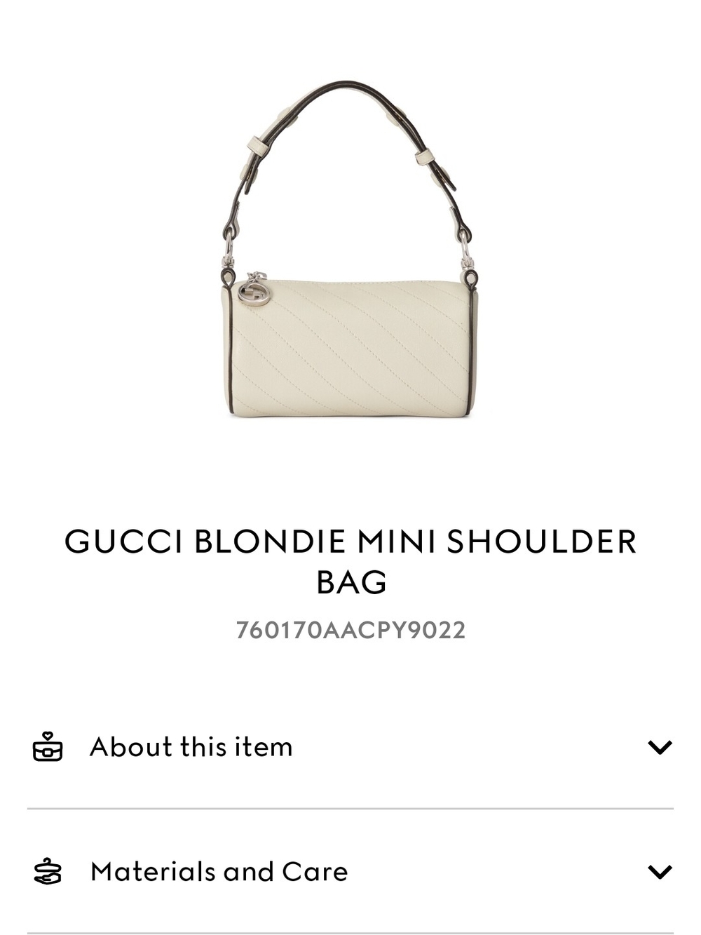 Authentic Gucci Blondie Mini Shoulder Bag